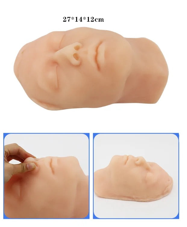Modelo de Cabeça Humana de Silicone - Simulação de Manequim para Injeção Facial
