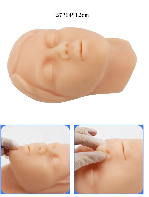 Modelo de Cabeça Humana de Silicone - Simulação de Manequim para Injeção Facial