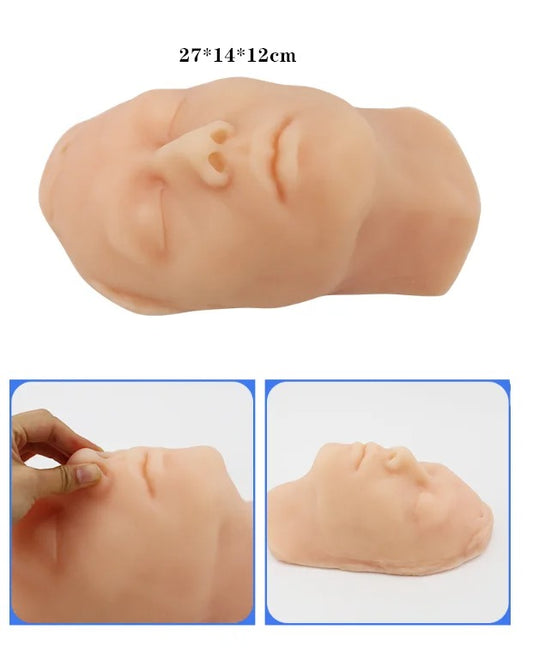 Modelo de Cabeça Humana de Silicone - Simulação de Manequim para Injeção Facial