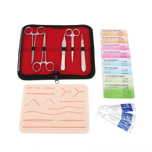 Kit para Treinamento Cirúrgico com Almofada da Pele e Modelo de Ferramentas sutura